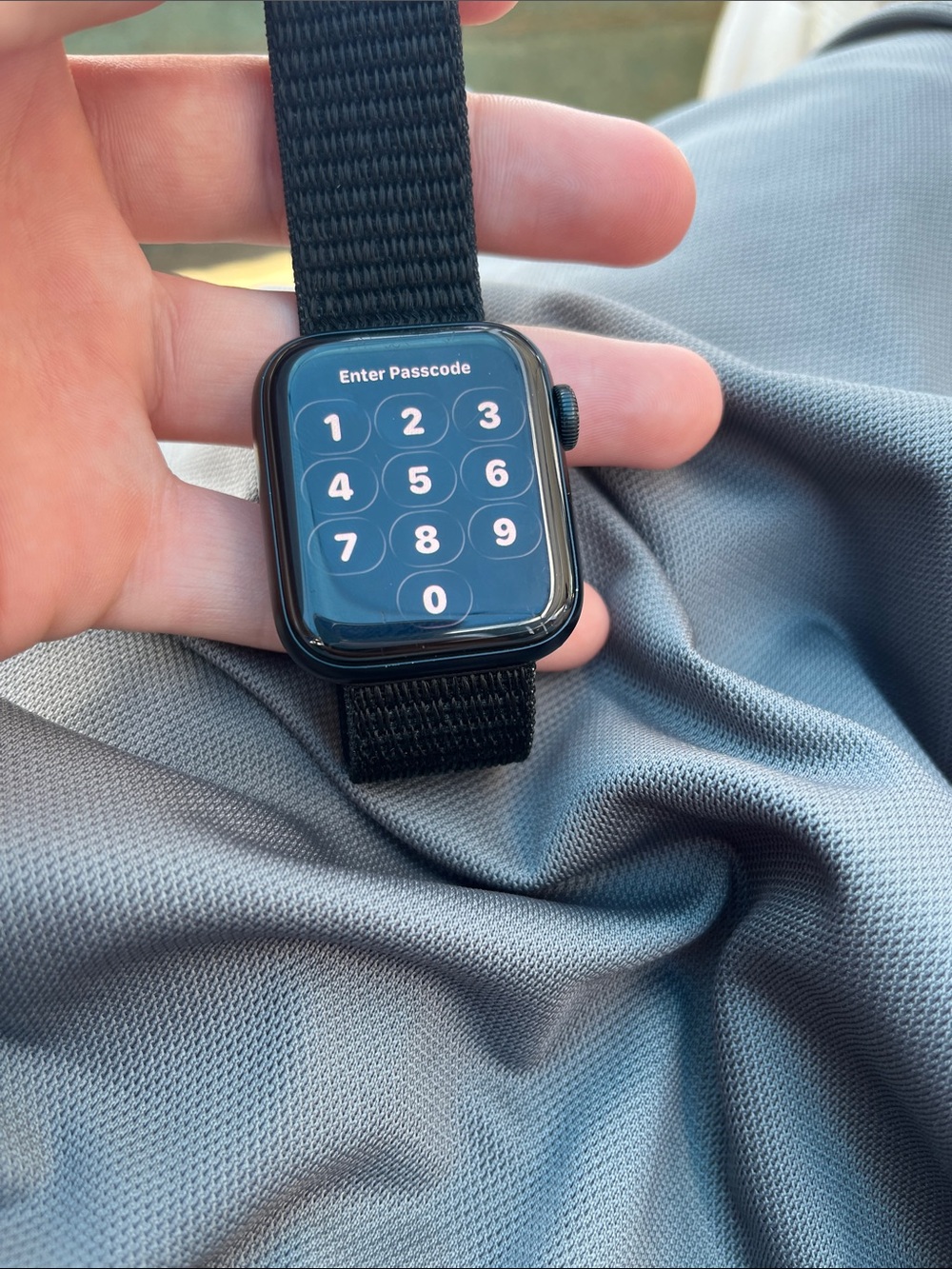 Apple Watch SE 2nd Gen— Black Case with Black Nylon Loop
